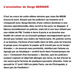   Arrestation de Serge BERNIER
