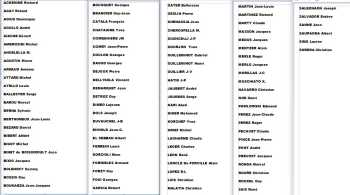 Liste des 109 membres 
du commando ALCAZAR
