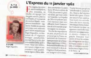 Roger DEGUELDRE 
L'EXPRESS du 11 janvier 1962