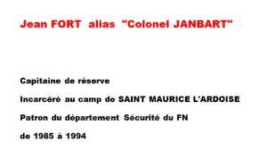   Capitaine Jean FORT  
---- 
Camp de SAINT-MAURICE L'ARDOISE

