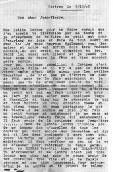 Lettre du 9 Octobre 1963
de GOMEZ Yves (1)