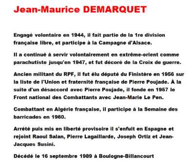  Jean-Maurice DEMARQUET 
---- 
Biographie
