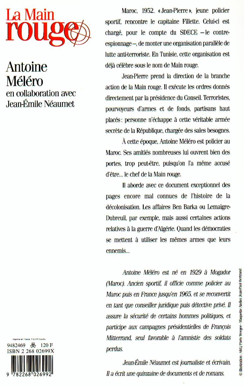  LA MAIN ROUGE 
---- 
Antoine MELERO
