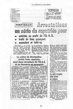  1962 : Arrestation de : 
Pierre GUILLAMON
Robert FERNANDES
Robert LAUGIER
Jean OLIVES
