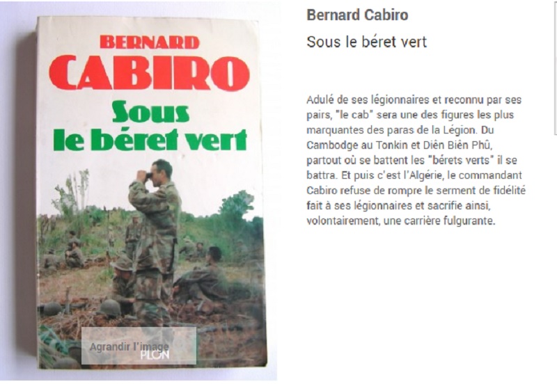  SOUS LE BERET VERT 
---- 
Capitaine Bernard CABIRO 
