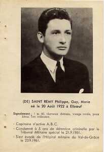  Capitaine 
Philippe De SAINT-REMY 
