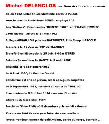  Michel DELENCLOS 
----
Les Collines
Commandos "ROBESPIERRE" et"GRANDHOMMES"
