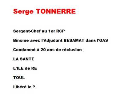   Sergent-Chef 
Serge TONERRE  
