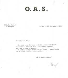   Message aux Maires de France
le 30 septembre 1961
