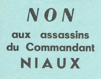  Non aux assassins du Commandant NIAUX
