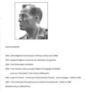  Colonel Antoine ARGOUD 
Biographie