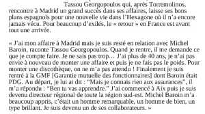   "Tassou" GEORGOPOULOS  
---- 
Le retour en FRANCE
