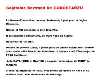  Capitaine  
Bertrand De GOROSTARZU 