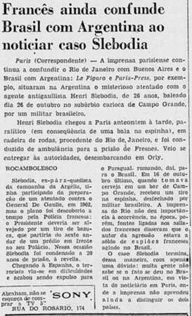  Article du JORNAL DO BRASIL 
du 20 DECEMBRE 1964 
