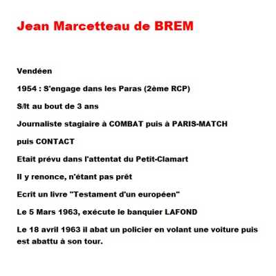  Jean Marcetteau de BREM 
----  
BIOGRAPHIE 
