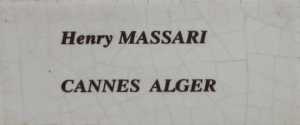 Henry MASSARY 
CANNES  - ALGER
