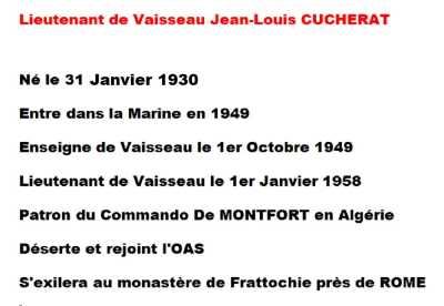  Lieutenant de Vaisseau CUCHERAT 
 Biographie