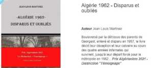  ALGERIE 1962 
DISPARUS et OUBLIES 
----
Jean-Louis MARTINEZ
