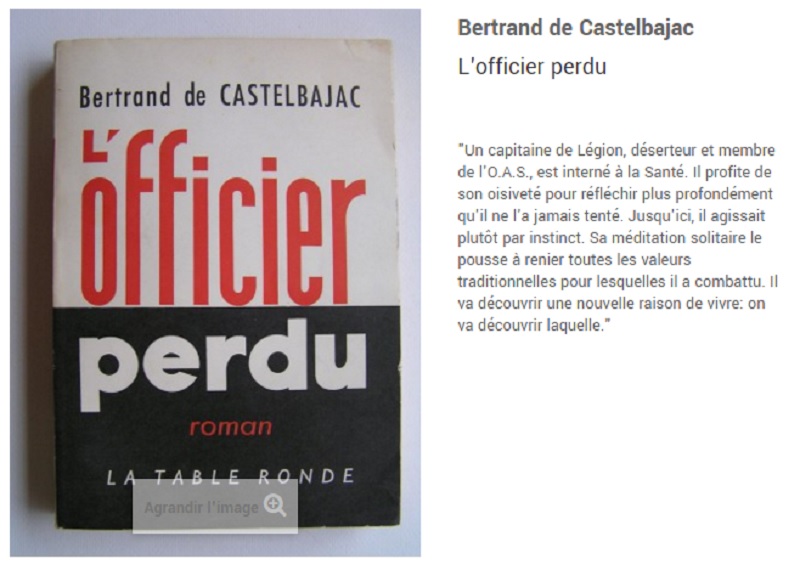  Bertrand De CASTELBAJAC 
---- 
L'officier perdu

