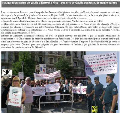 NICE - 2011
Manifestation contre ESTROSI 
et la statue gaulliste 