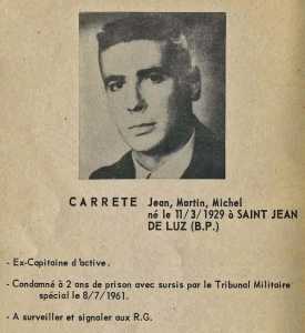  Capitaine 
Jean CARRETE 
---- 
Fiche de Police
