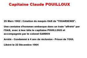  Capitaine 
 Claude POUILLOUX  
  Maquis de l'Ouarsenis
