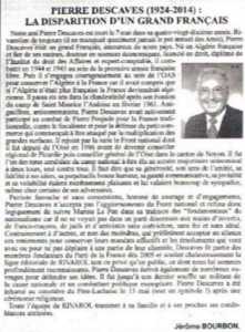   Pierre DESCAVES  
Biographie de RIVAROL