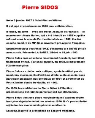   Pierre SIDOS  
---- 
Biographie

