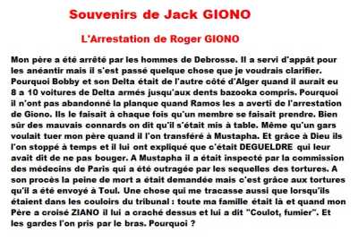 Roger GIONO
 Souvenirs de son fils

L'Arrestation (2)

